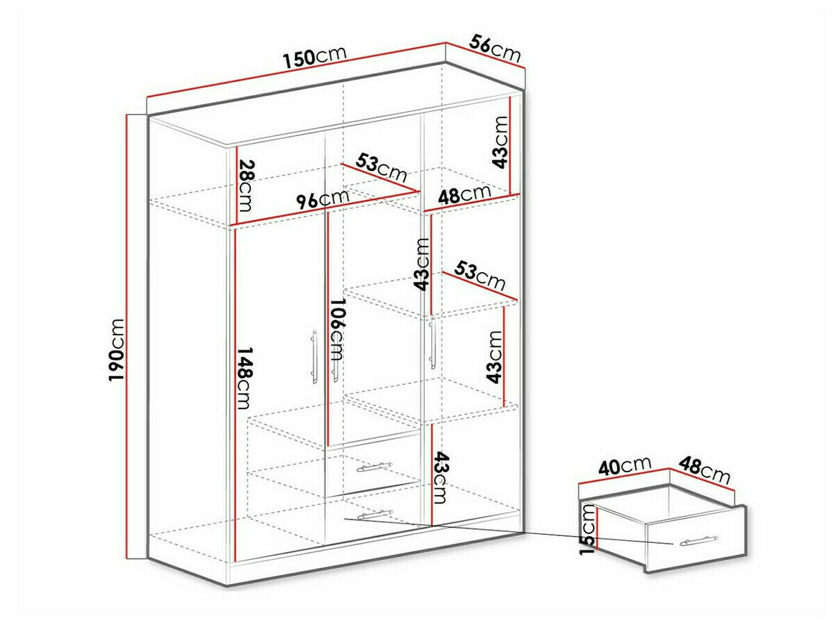 Kleiderschrank Cavmero 102 (Artisan-Eiche)