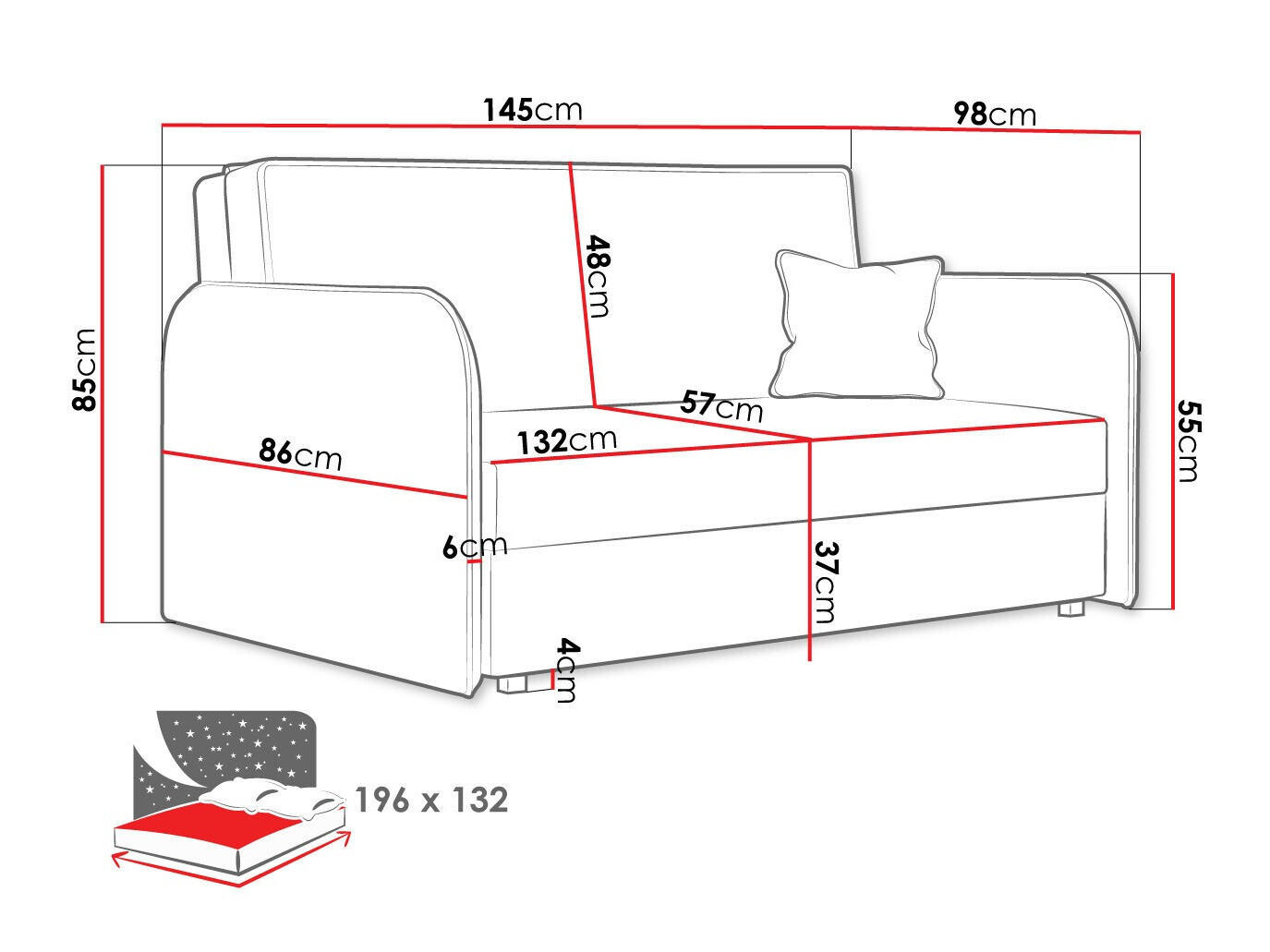 Schlafsofa Lirael III (Again 80)