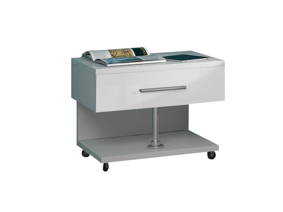 Nachttisch Campus (Weiss + Weiss glänzend)