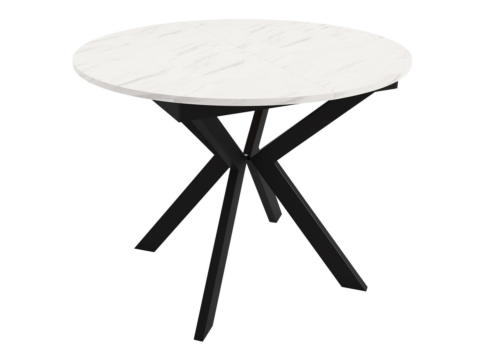 Tisch Oswego 112 (Schwarz + Weisser Marmor)