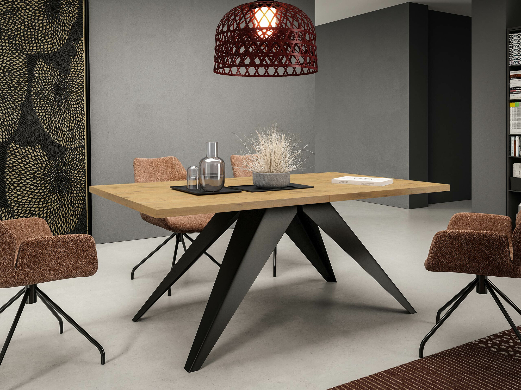 Tisch Oswego 113 (Schwarz + Lancelot-Eiche)