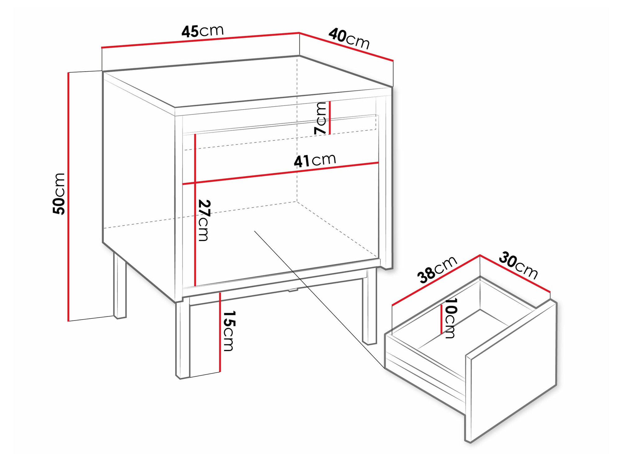 Nachttisch Comfivo Delruva (Schwarz)