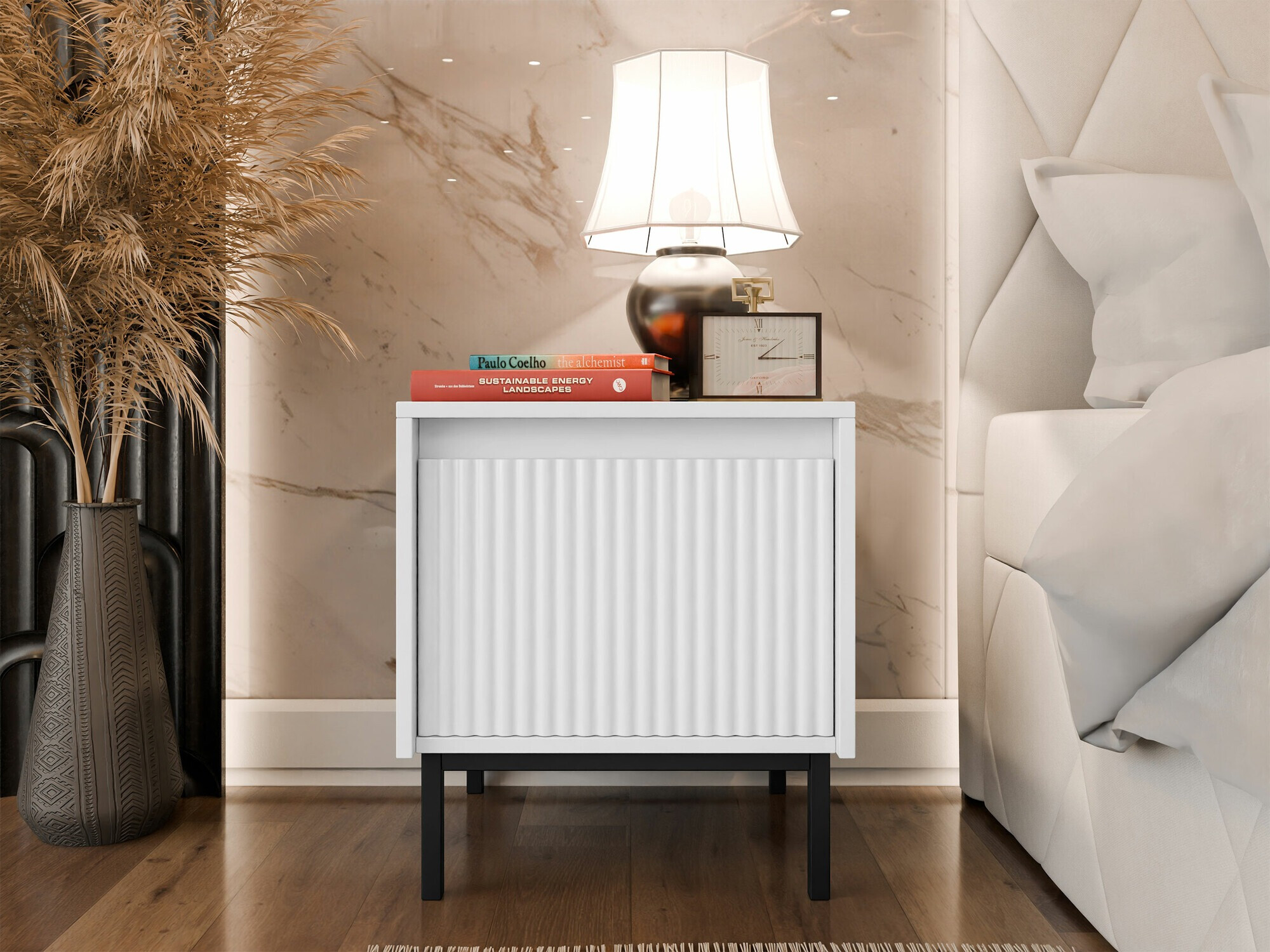 Nachttisch Comfivo Delruva (Weiss)