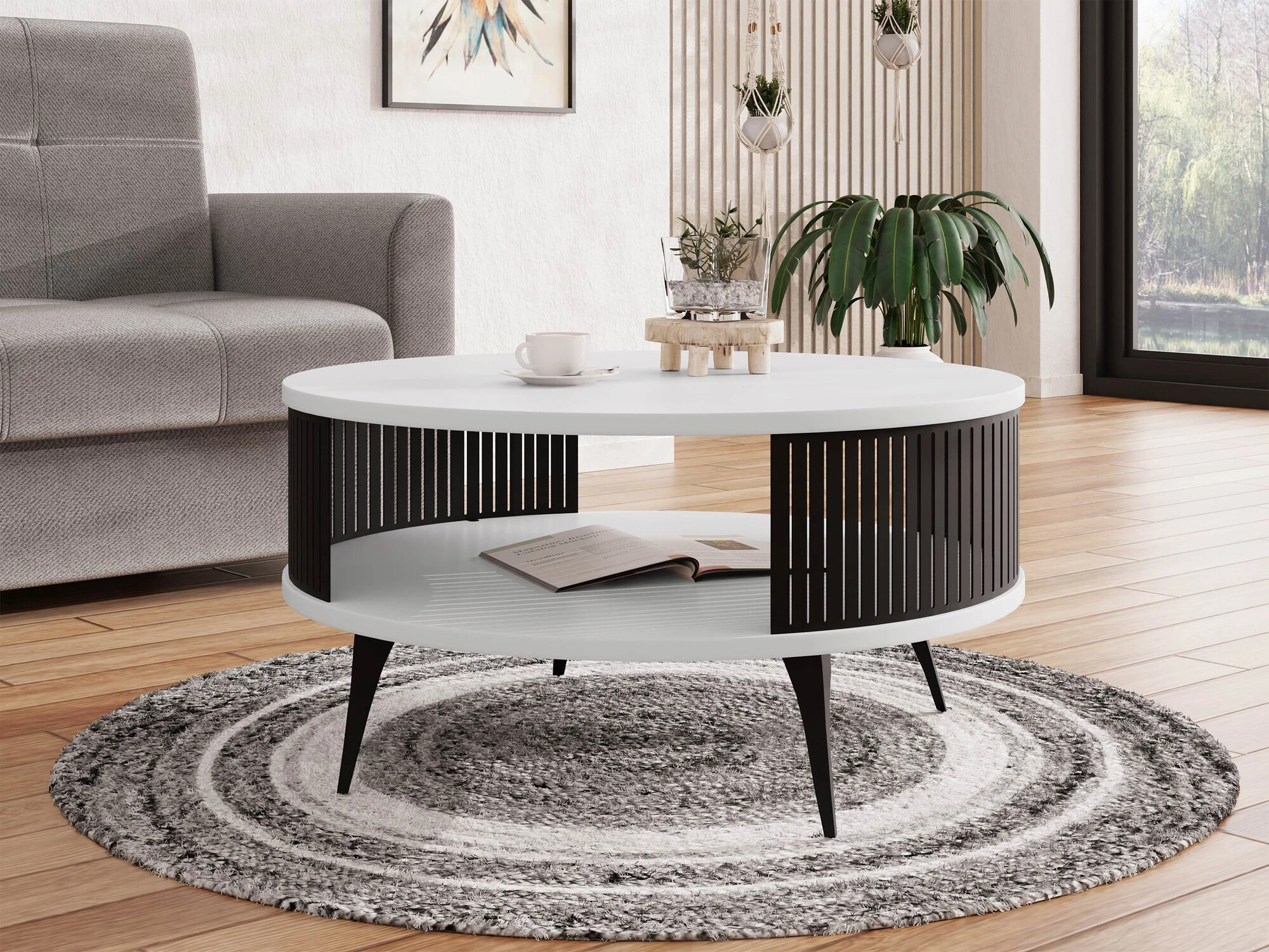 Couchtisch Sordore 100 (Schwarz + Weiss)