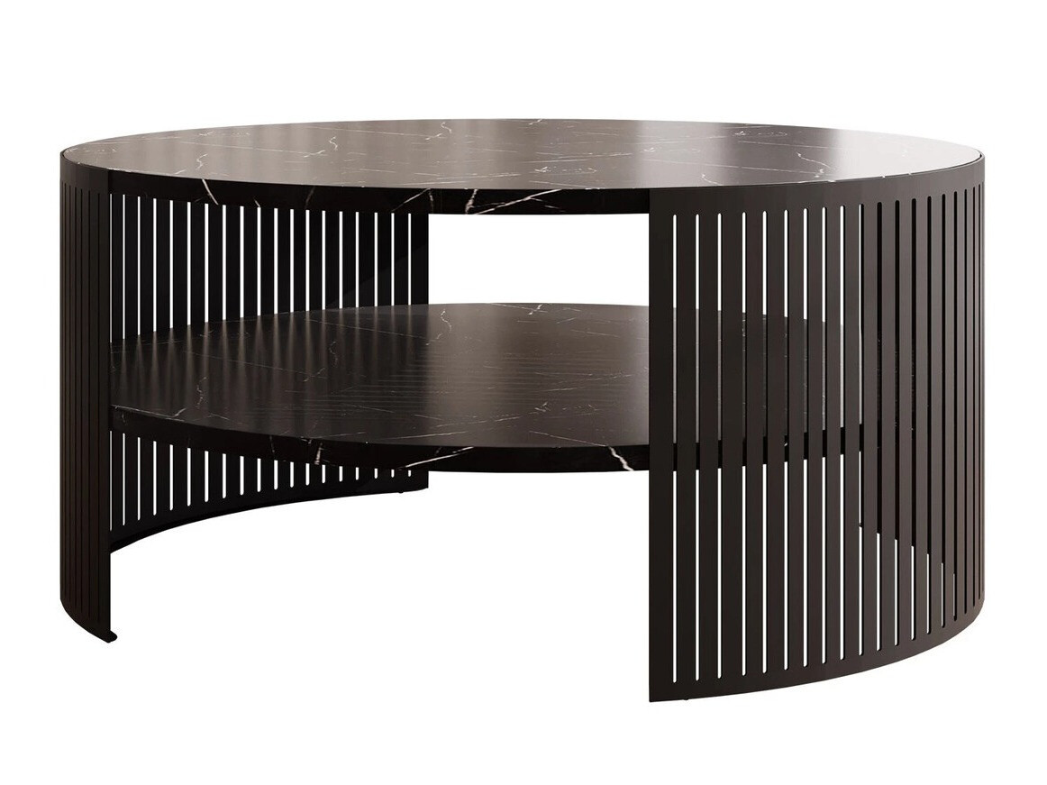 Couchtisch Civer (Schwarz + Schwarzer Marmor)