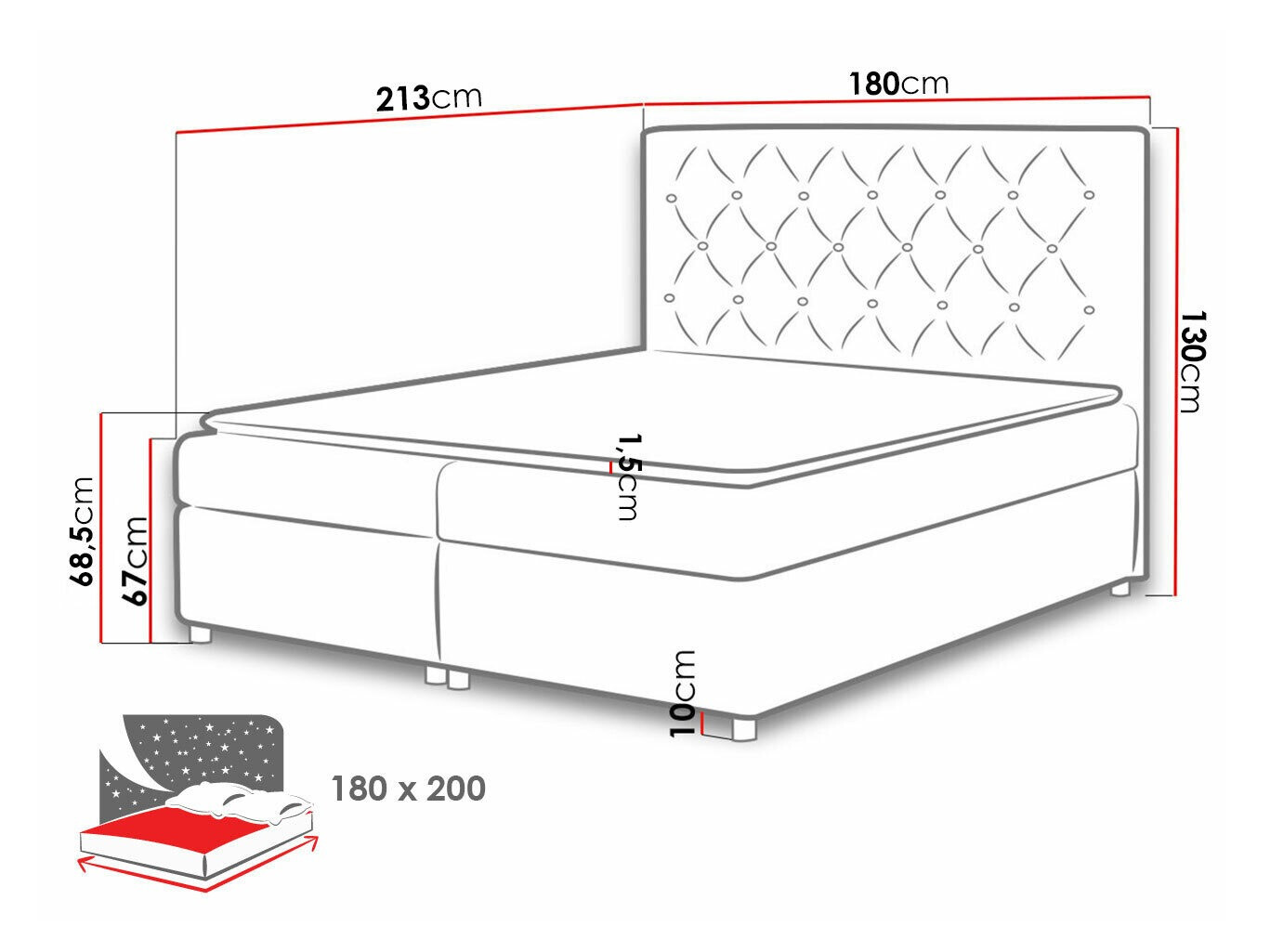 Boxspringbett Domus (Primo 8801)