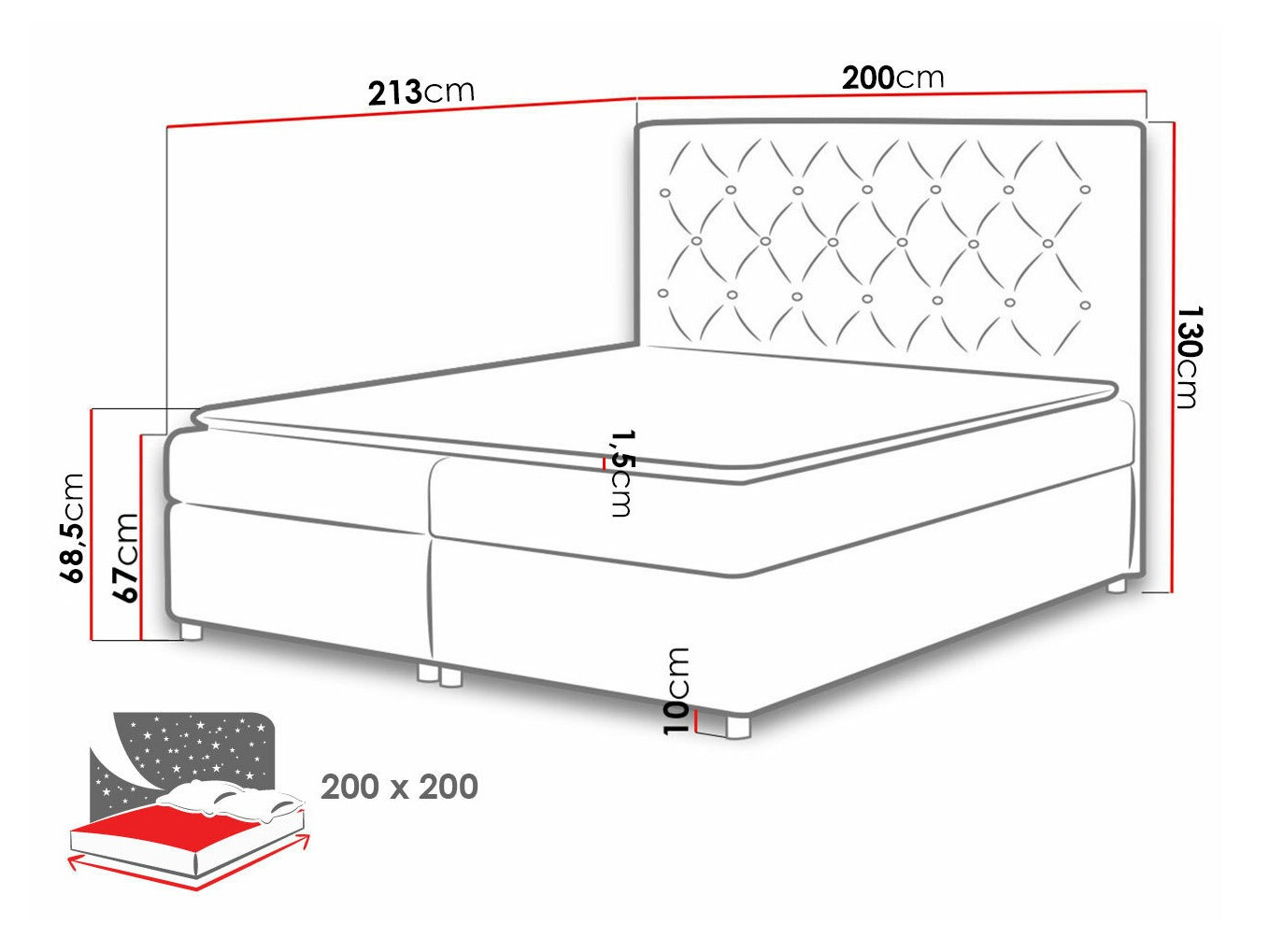 Boxspringbett Domus (Primo 8801)