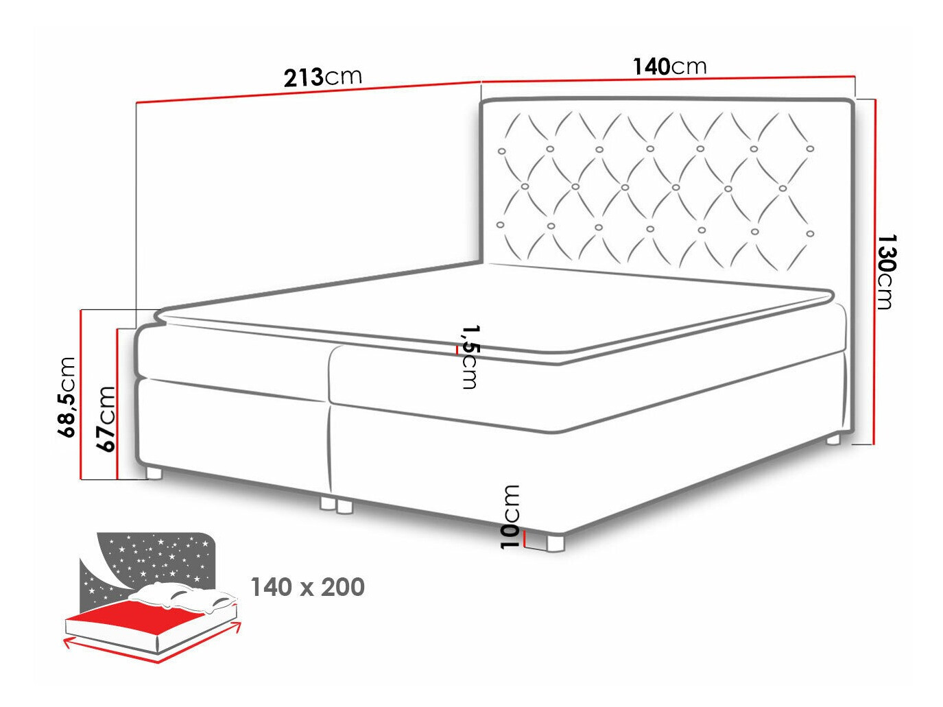 Boxspringbett Domus (Primo 8804)