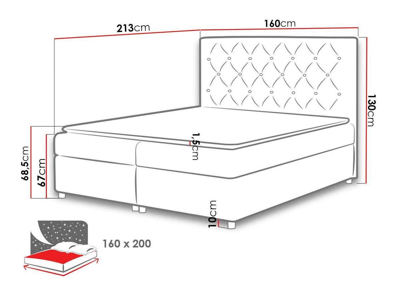 Boxspringbett Domus (Primo 8809)