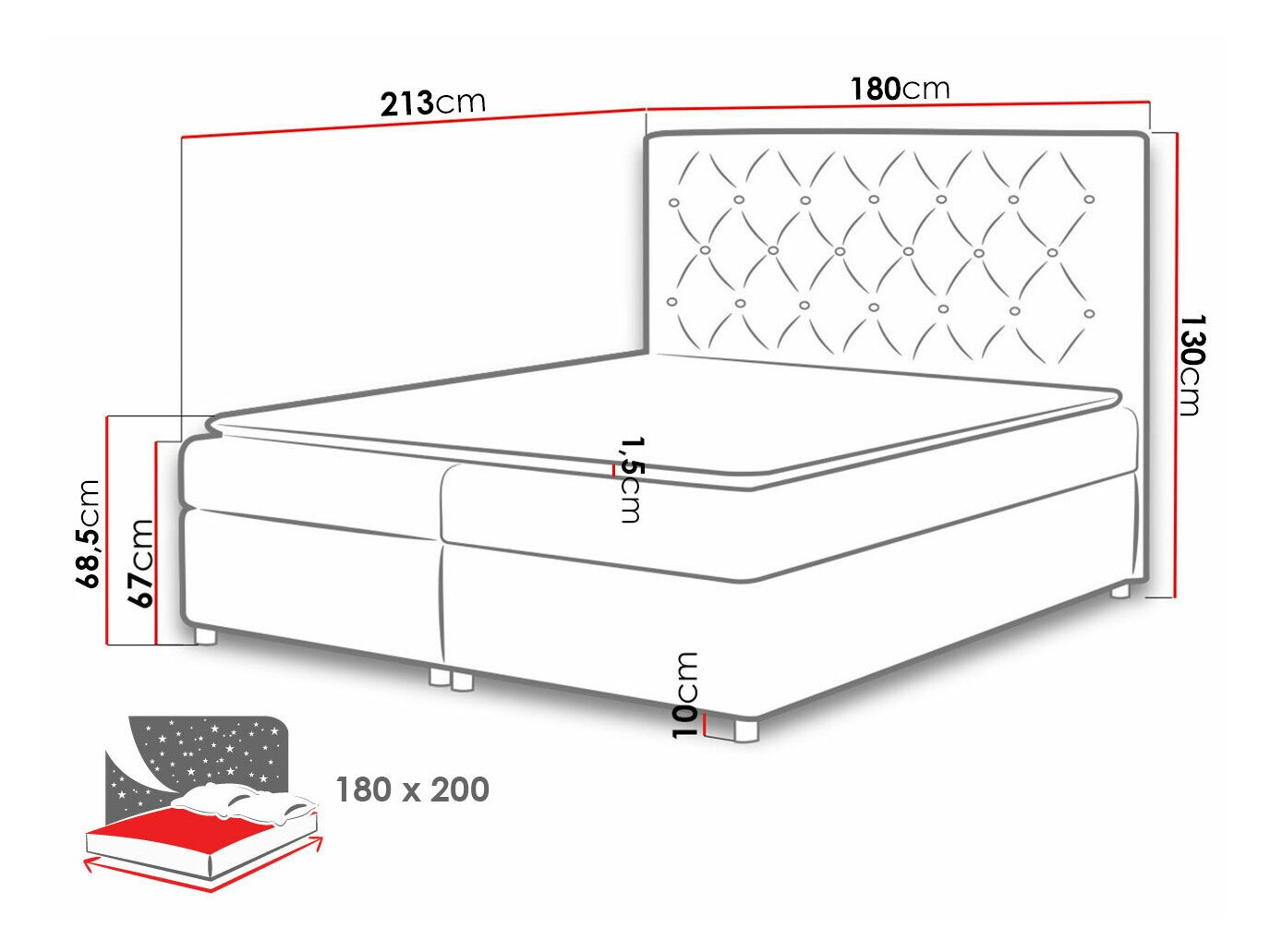 Boxspringbett Domus (Primo 8809)