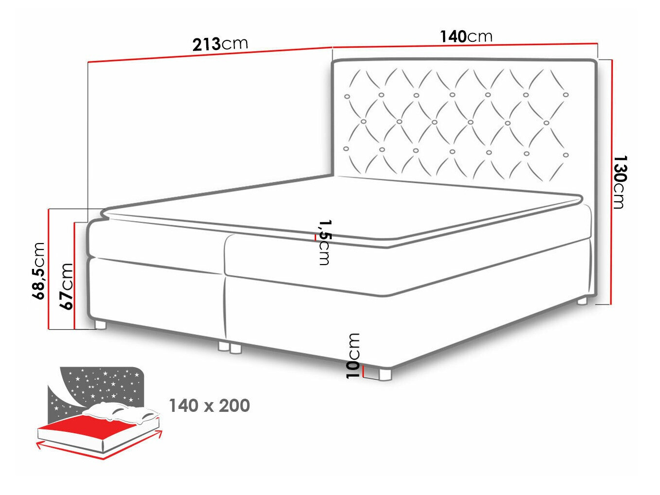 Boxspringbett Domus (Primo 8809)