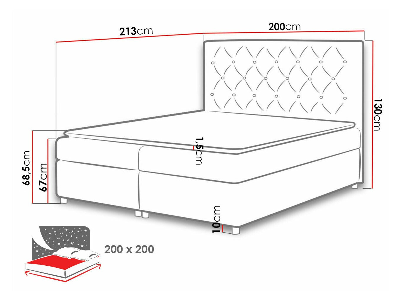 Boxspringbett Domus (Primo 8809)