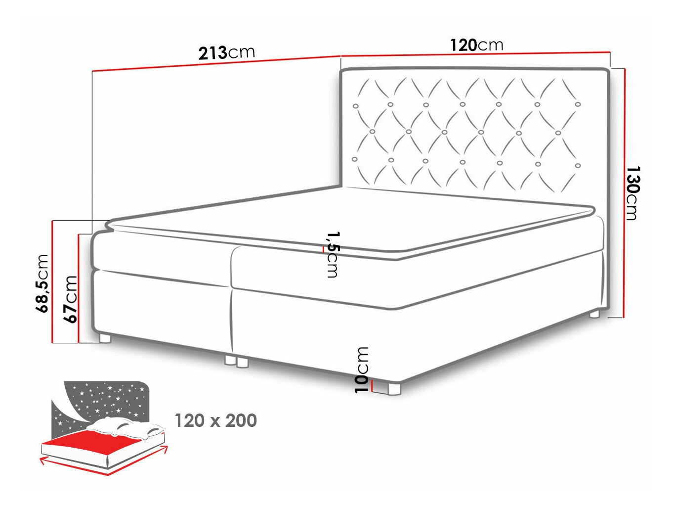 Boxspringbett Domus (Primo 8813)