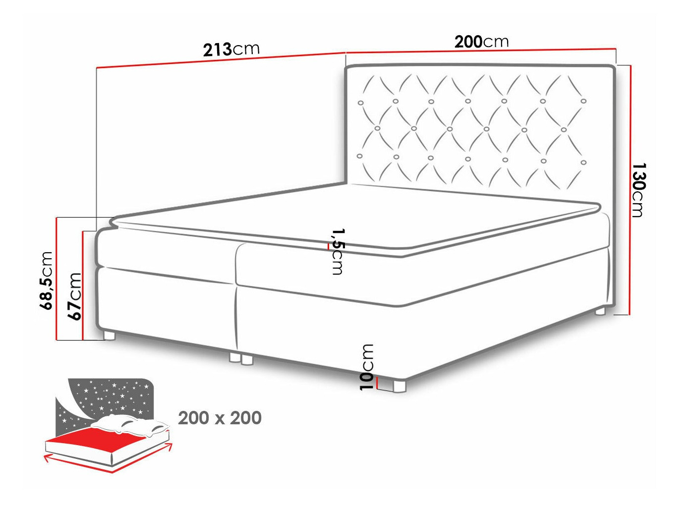 Boxspringbett Domus (Primo 8813)