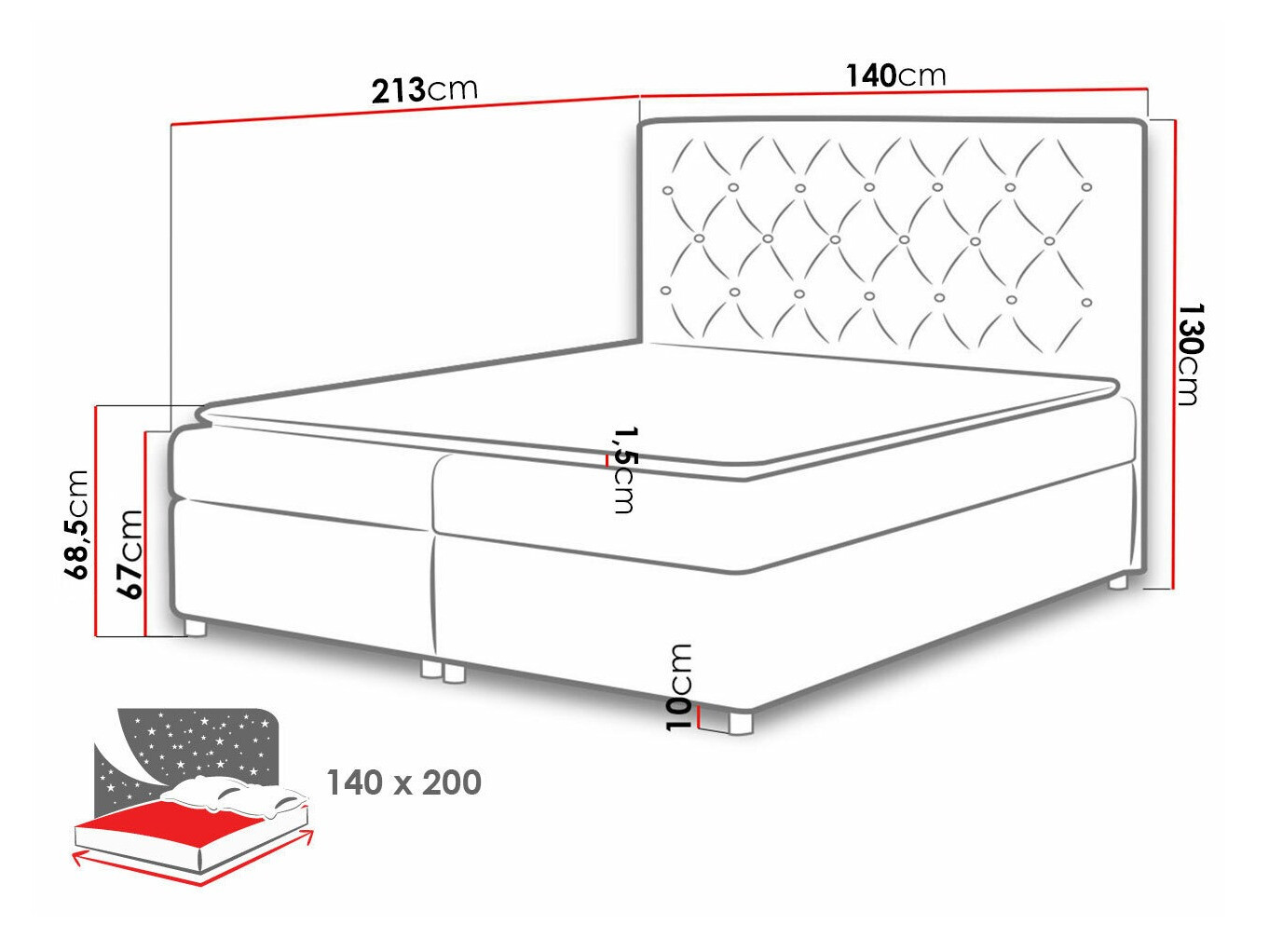 Boxspringbett Domus (Soft 017)