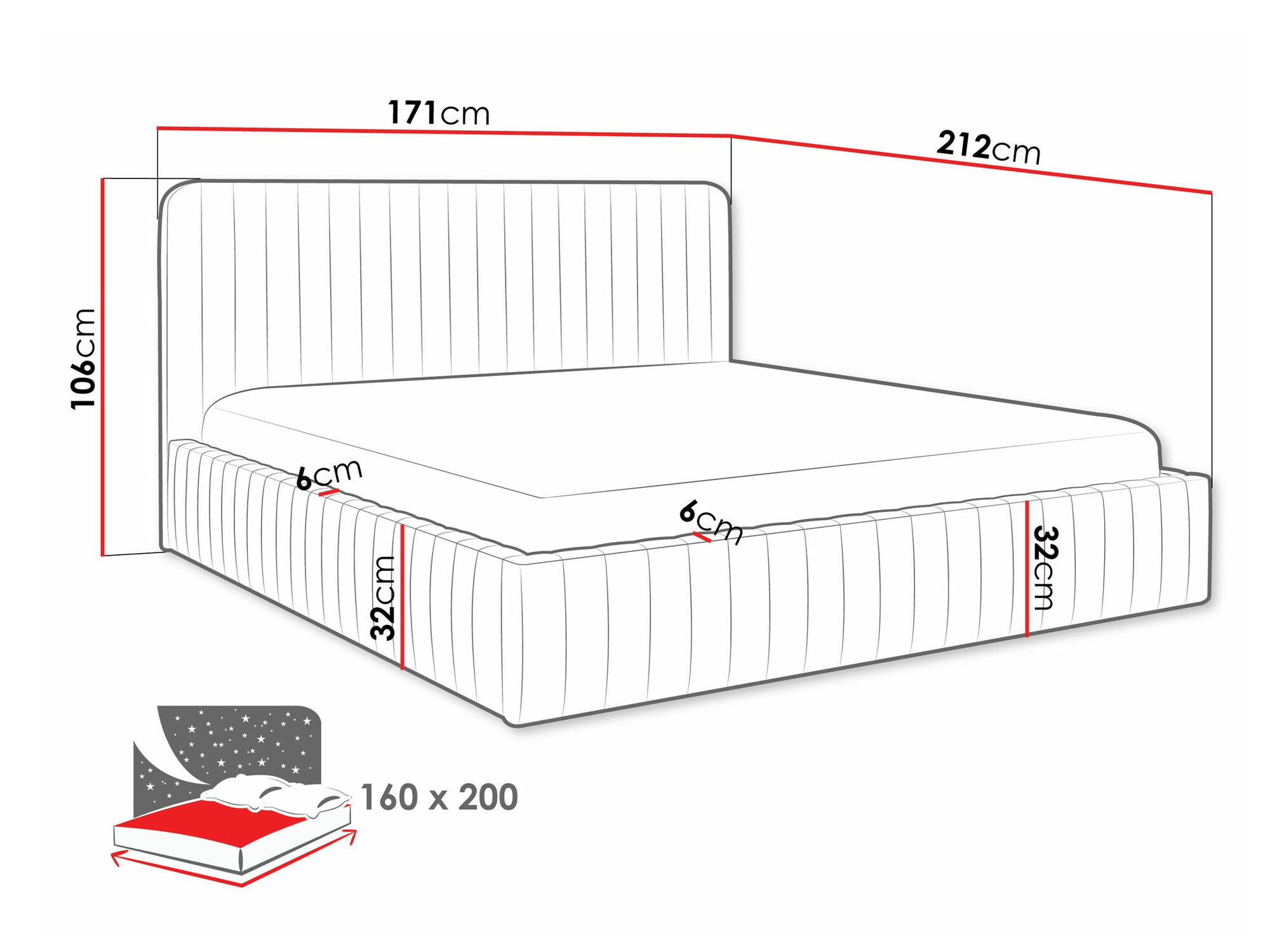Bett TrendyNest Caprion (Velluto 02)