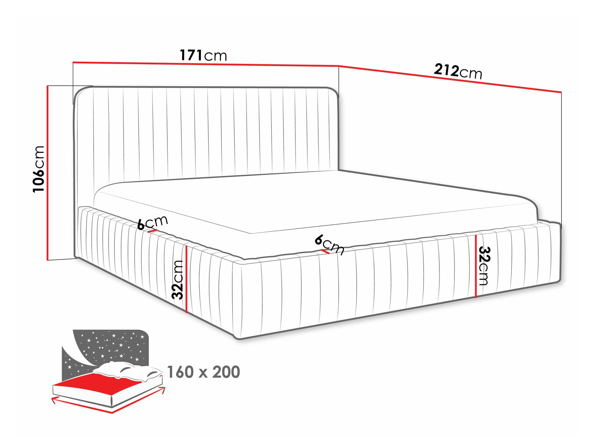 Bett TrendyNest Caprion (Velluto 18)