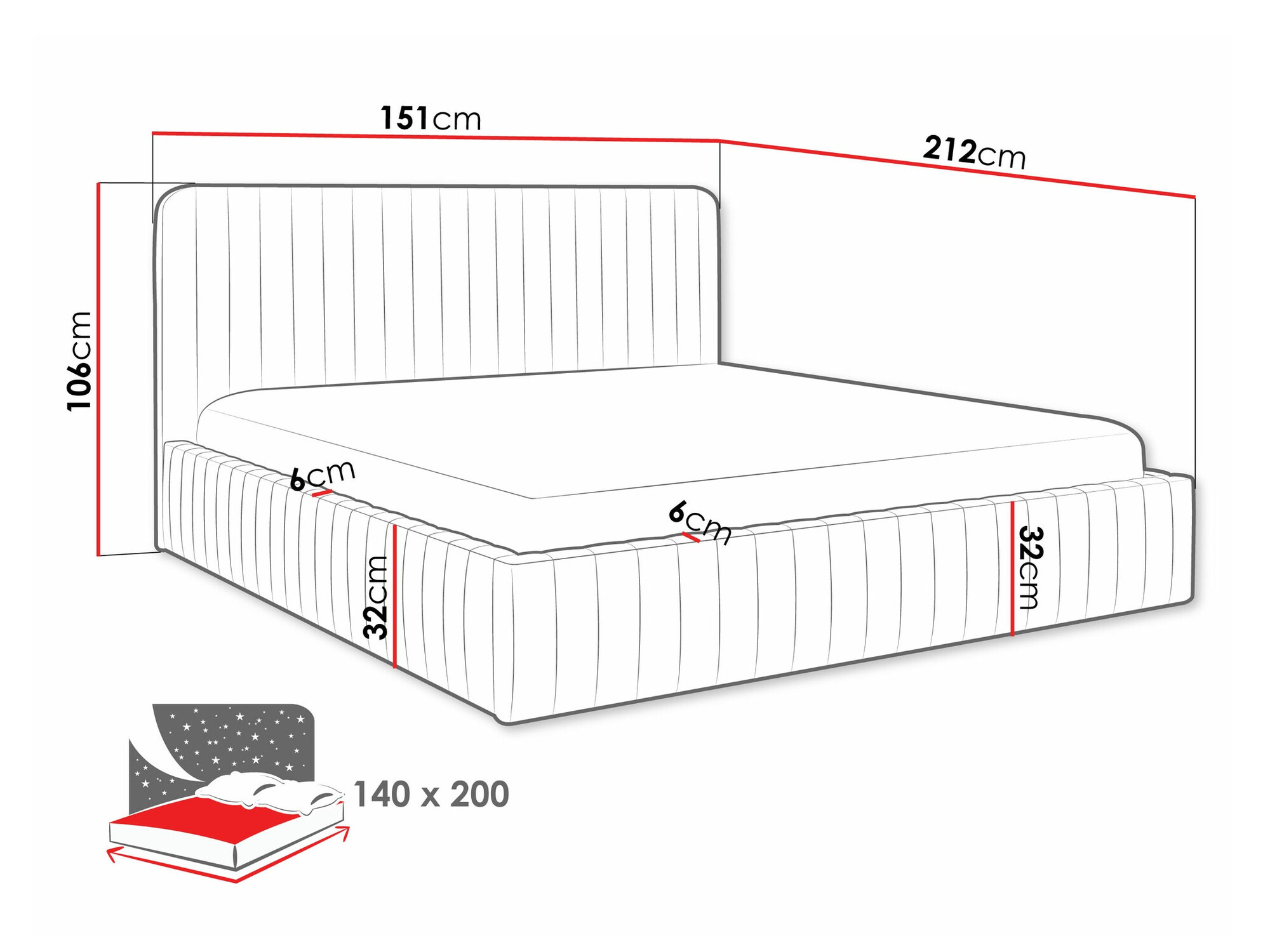 Bett TrendyNest Caprion (Velluto 25)
