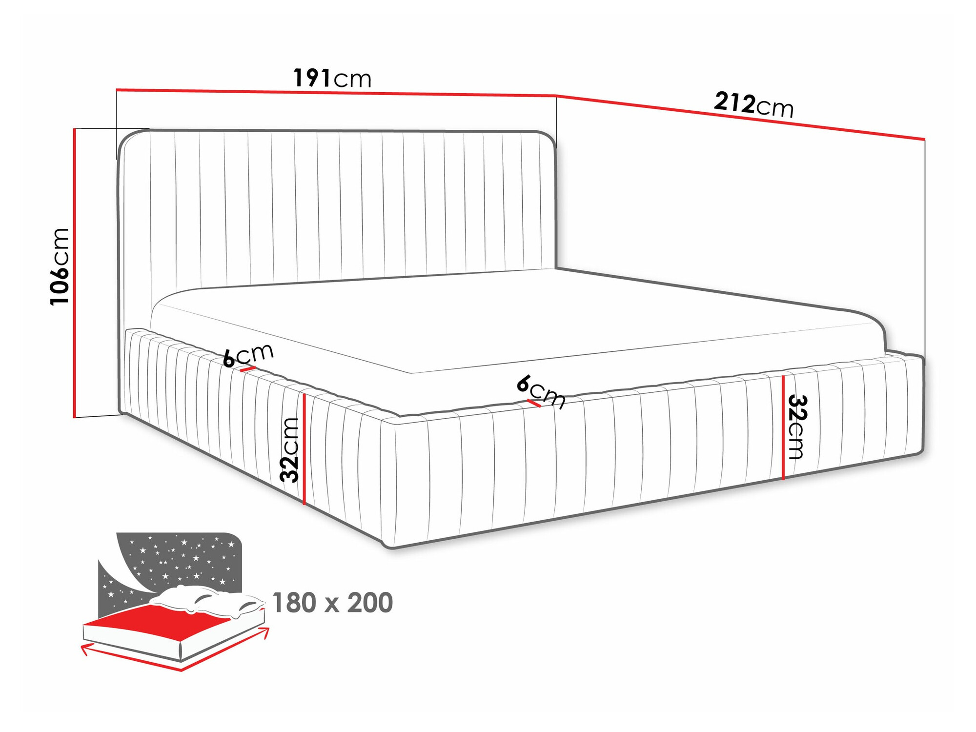 Bett TrendyNest Caprion (Velluto 29)