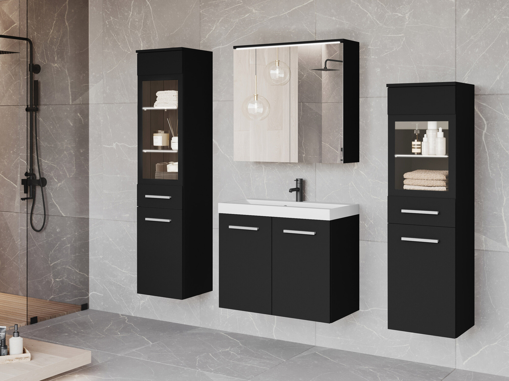 Badezimmer-Set Scientia III (Graphit)