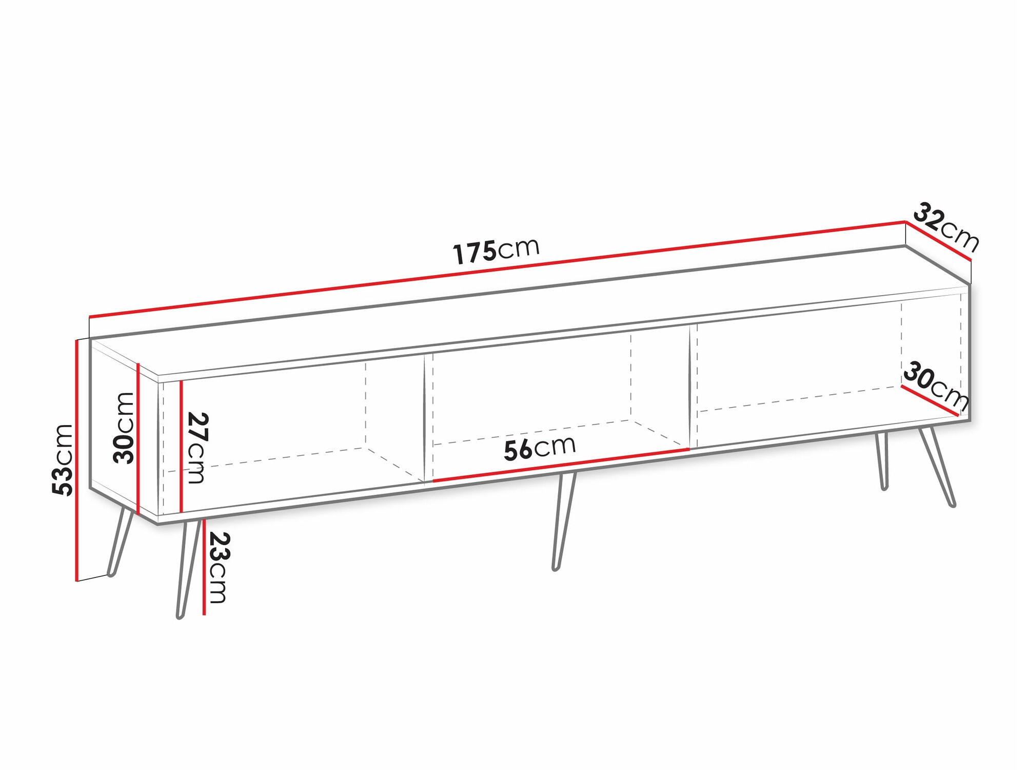 TV-Möbel Princal II (Schwarz)