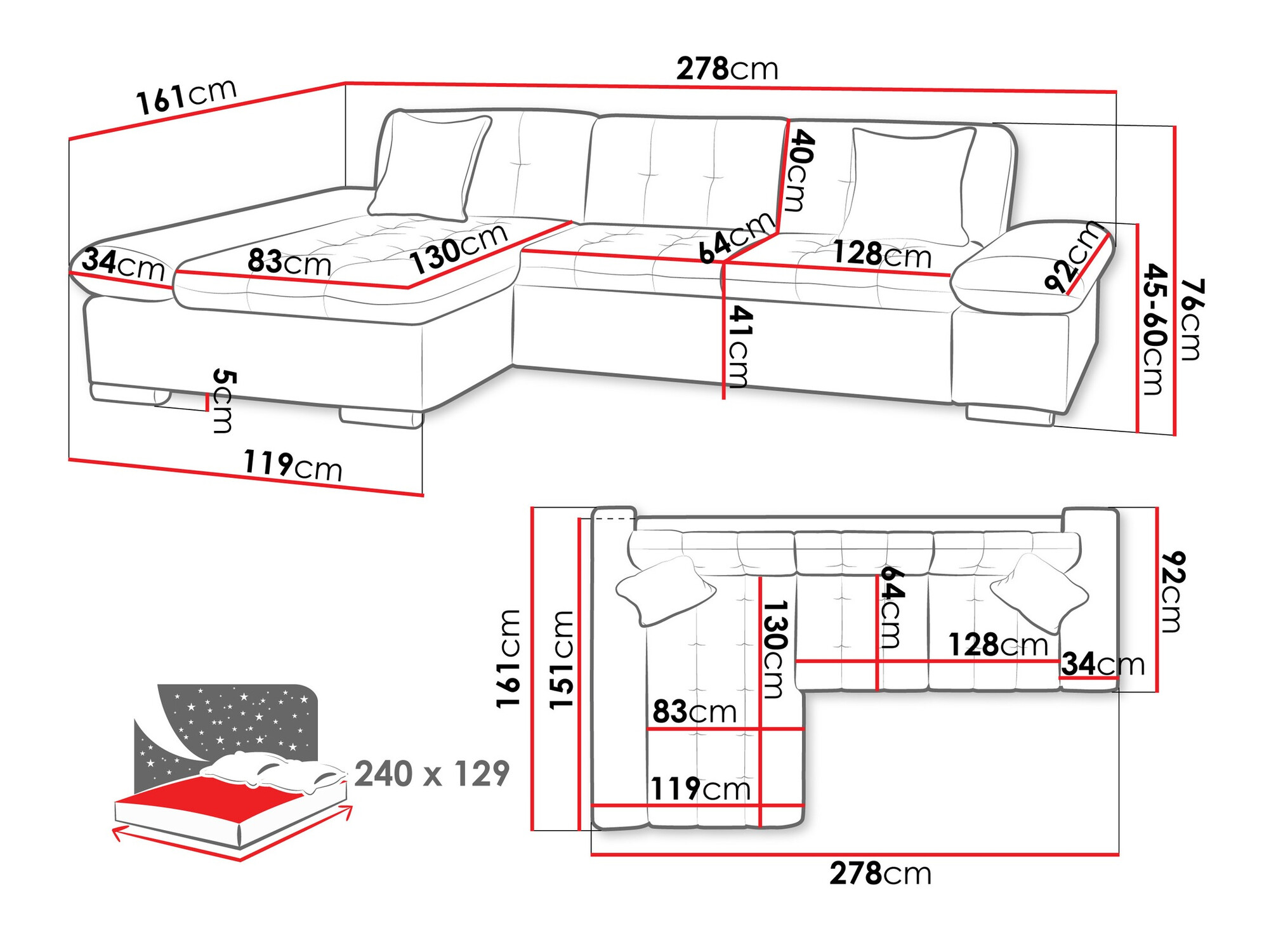 Ecksofa Comfivo Sanitas II (Baloo 2073)