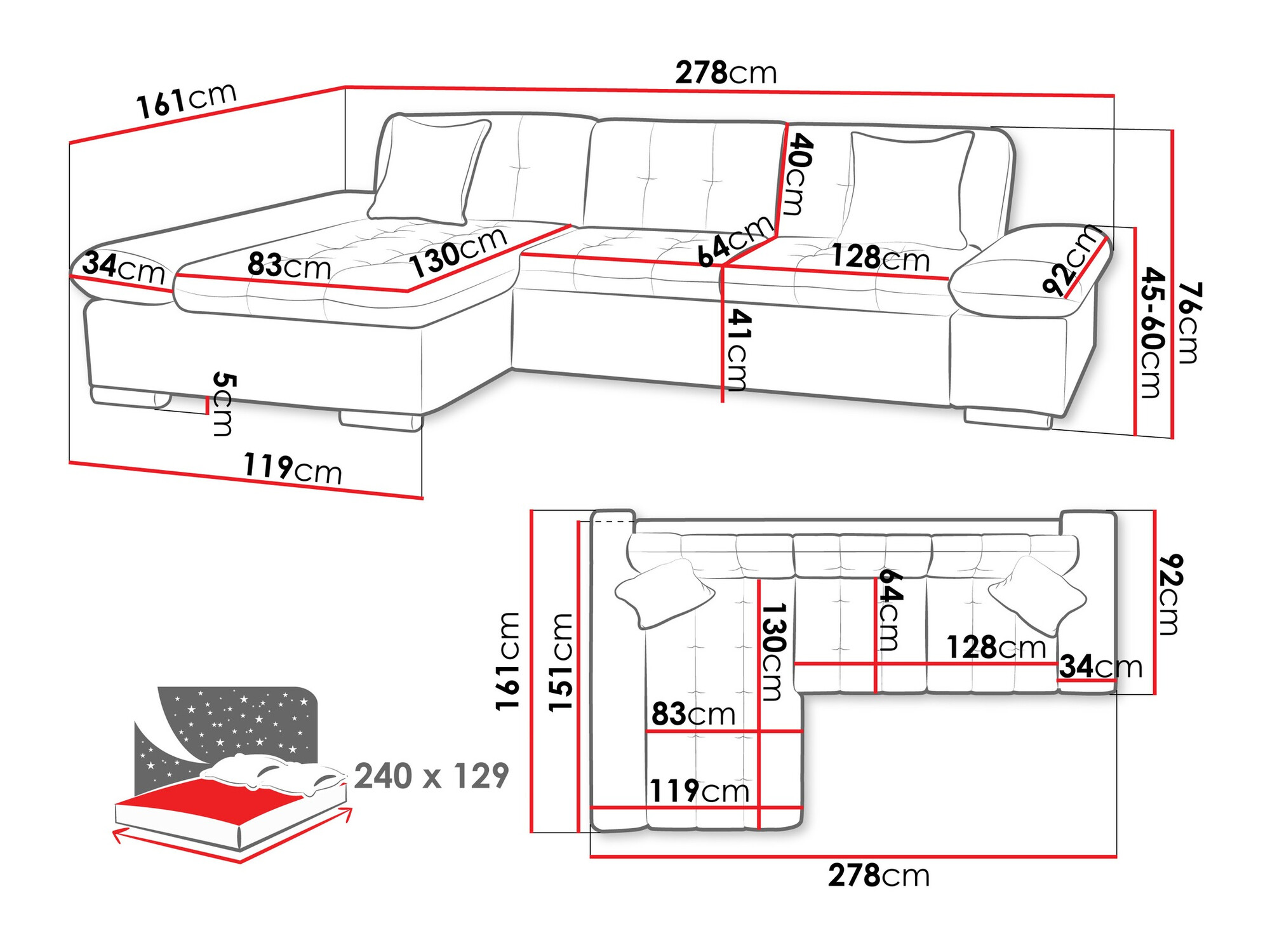 Ecksofa Comfivo Sanitas II (Horton 204.01)
