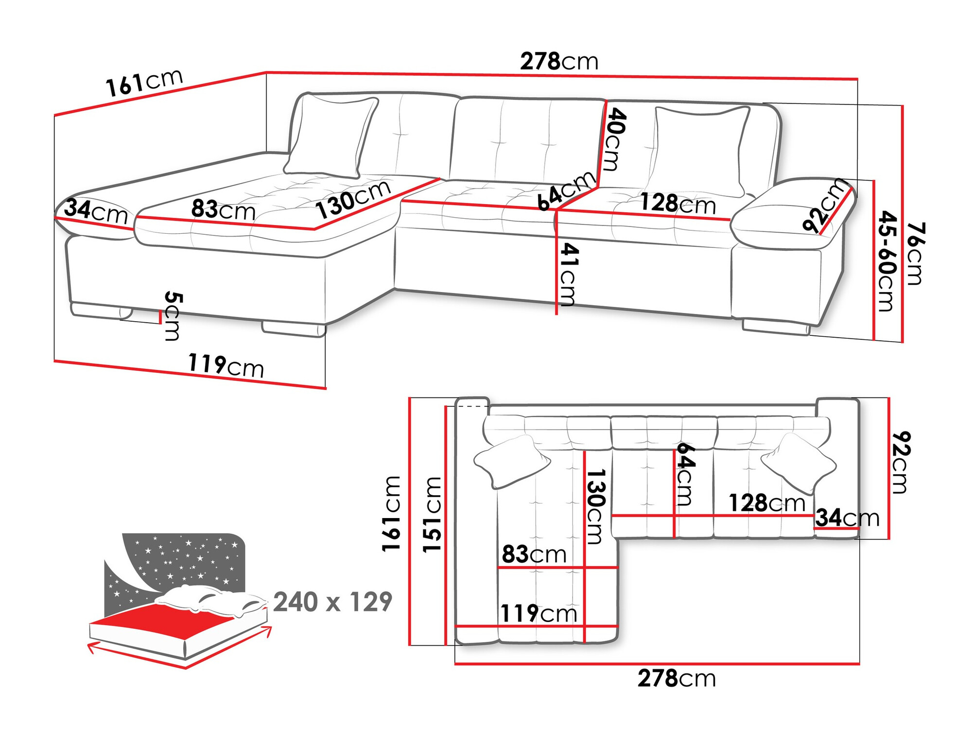 Ecksofa Comfivo Sanitas II (Horton 204.01)