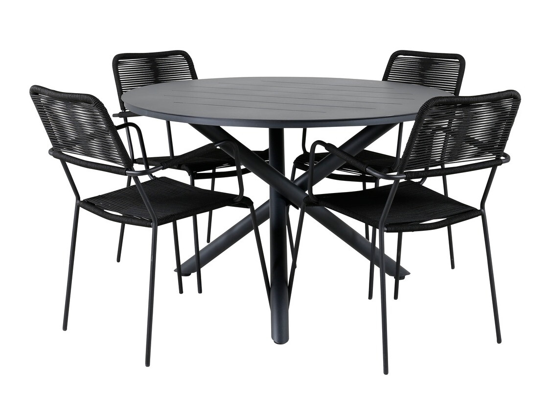 Tisch und Stühle Dallas 3729 (Schwarz)