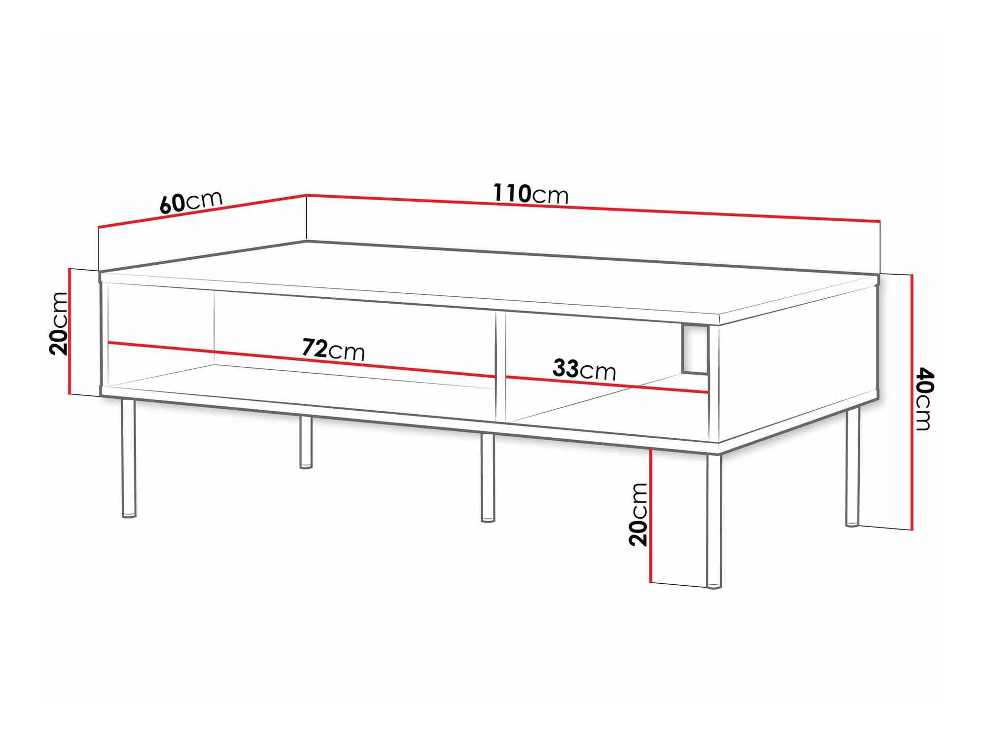Couchtisch Celra (Weiss)