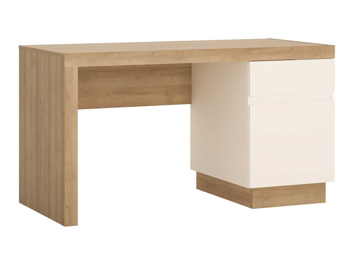 Bürotisch Feldeli 100 (Riviera eiche + Weiss glänzend)