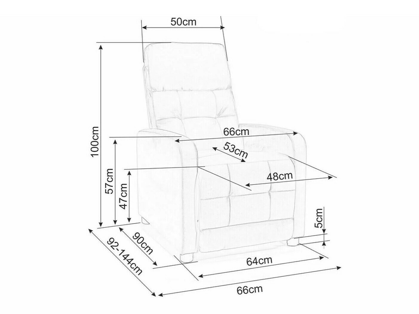Sessel Liegesessel Detroit 188 (Bluvel 19)
