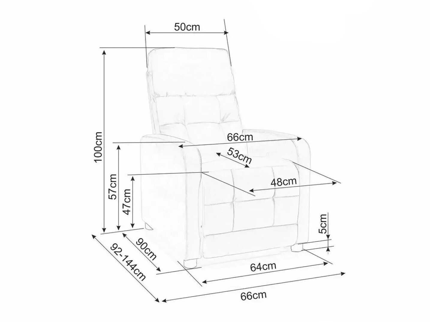 Sessel Liegesessel Detroit 197 (Grau)