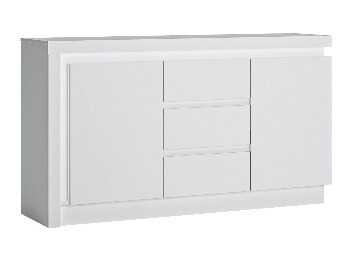 Kommode Feldeli 103 (Weiss + Weiss glänzend)
