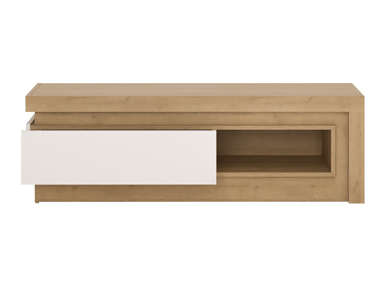 TV-Möbel Feldeli 102 (Riviera eiche + Weiss glänzend)