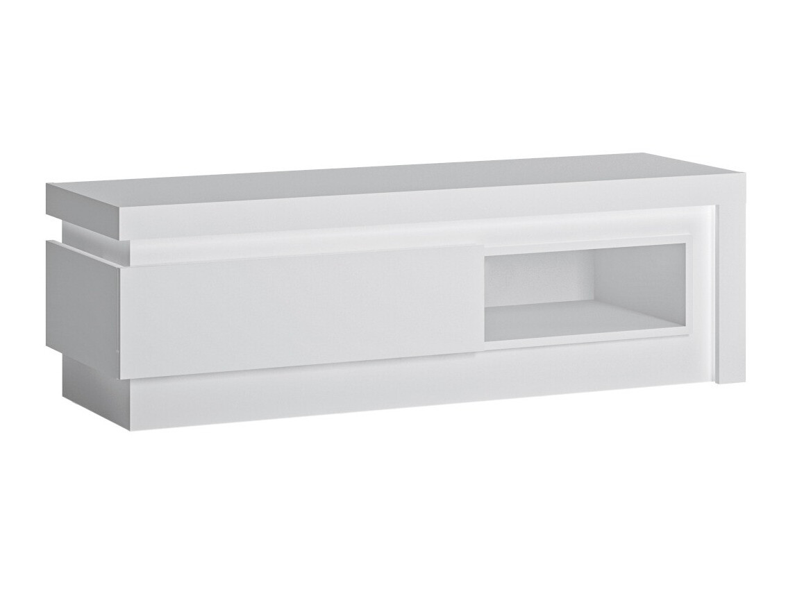 TV-Möbel Feldeli 102 (Weiss + Weiss glänzend)