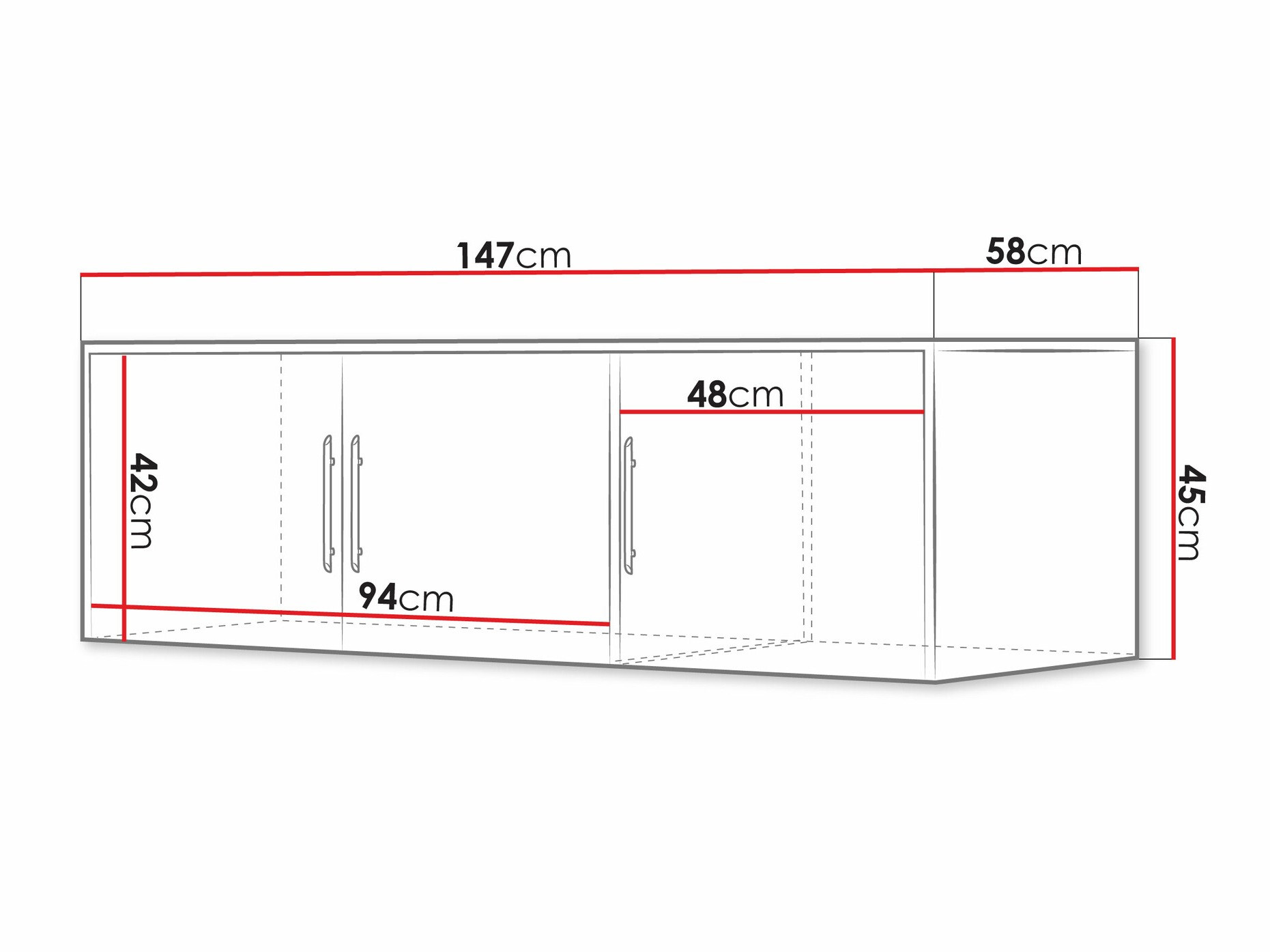 Kleiderschrank Dortivu 153 (Weiss)