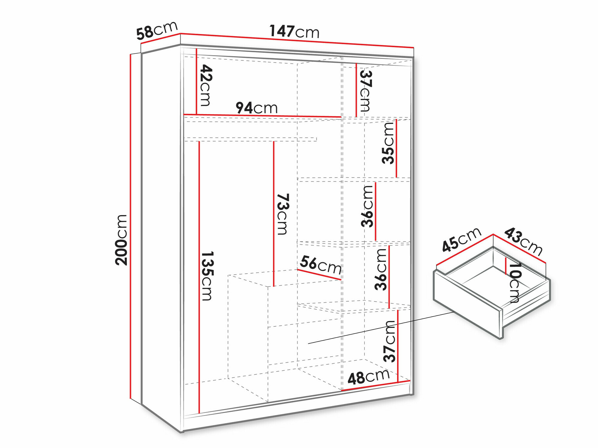 Kleiderschrank Dortivu IV (Wellington Eichenholzoptik)