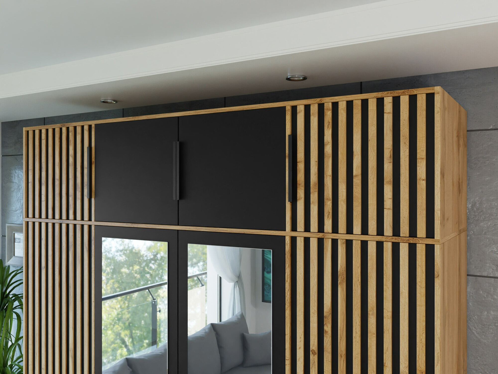 Sideboard Collis II (Wotan Eiche + Schwarz)