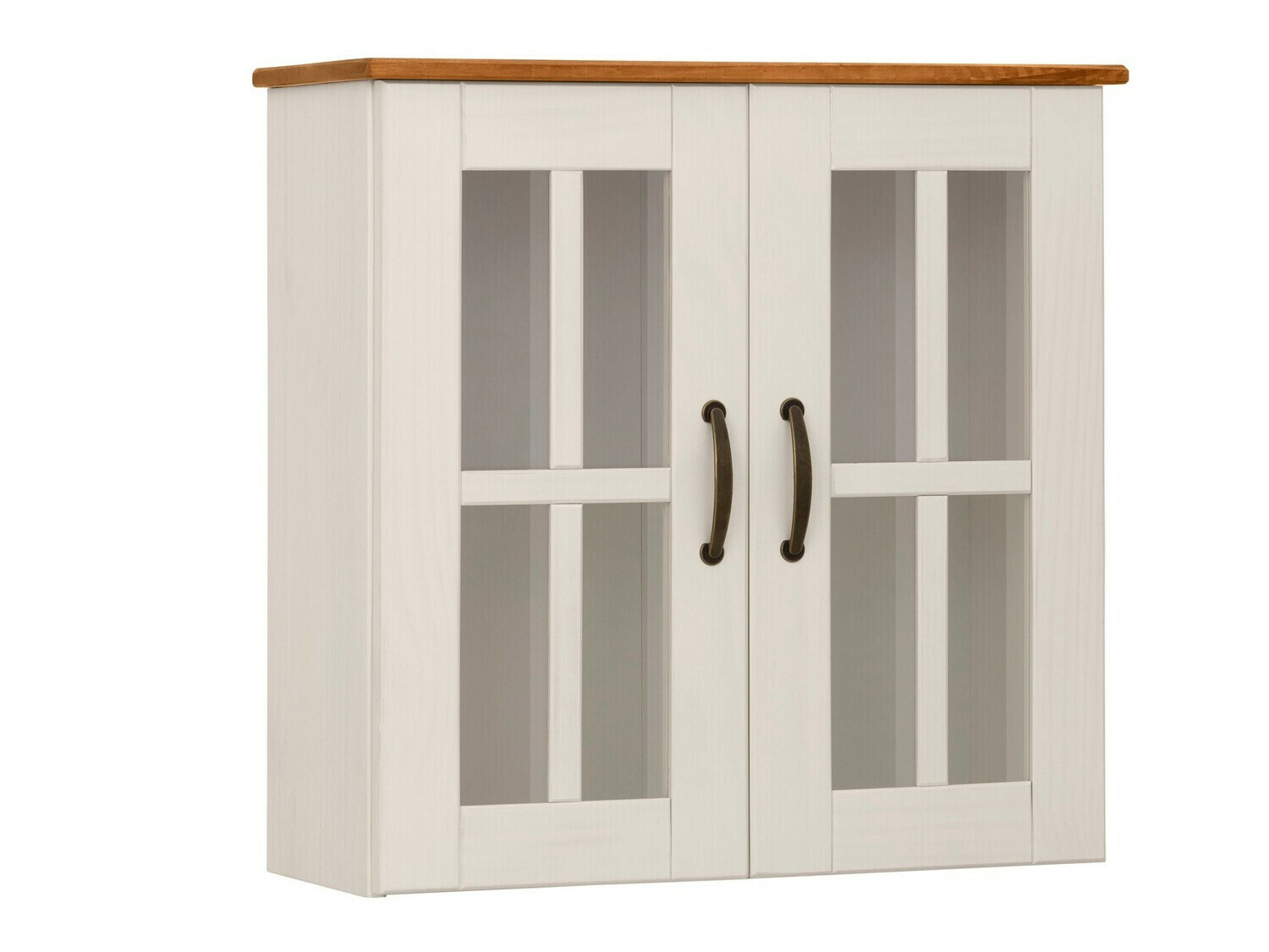 Wandhängeschrank für Badezimmer Ophlevu 104 (Weiss + Eichenholzoptik Honig)