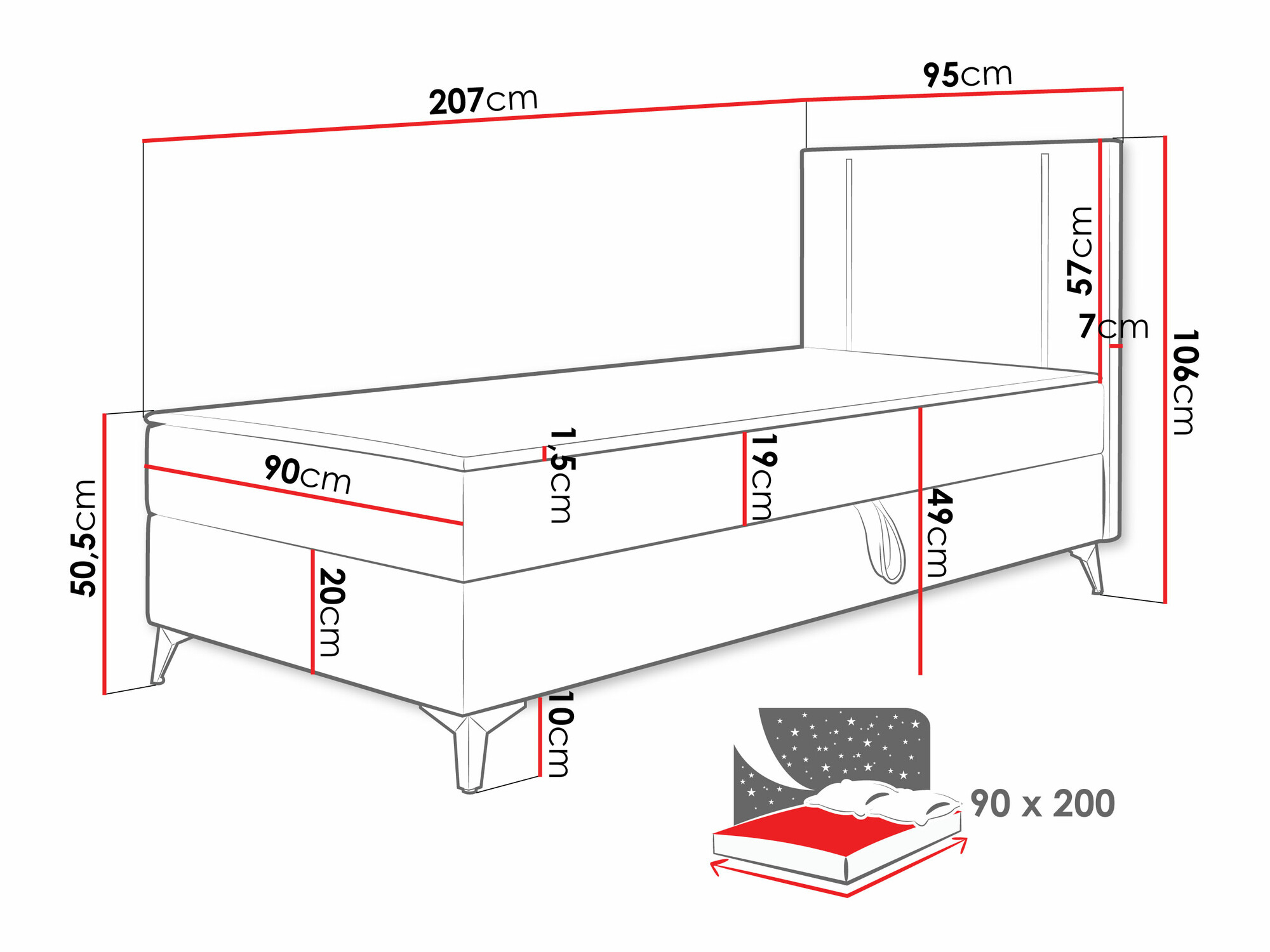 Boxspringbett Memphis 146 (Manila 09)