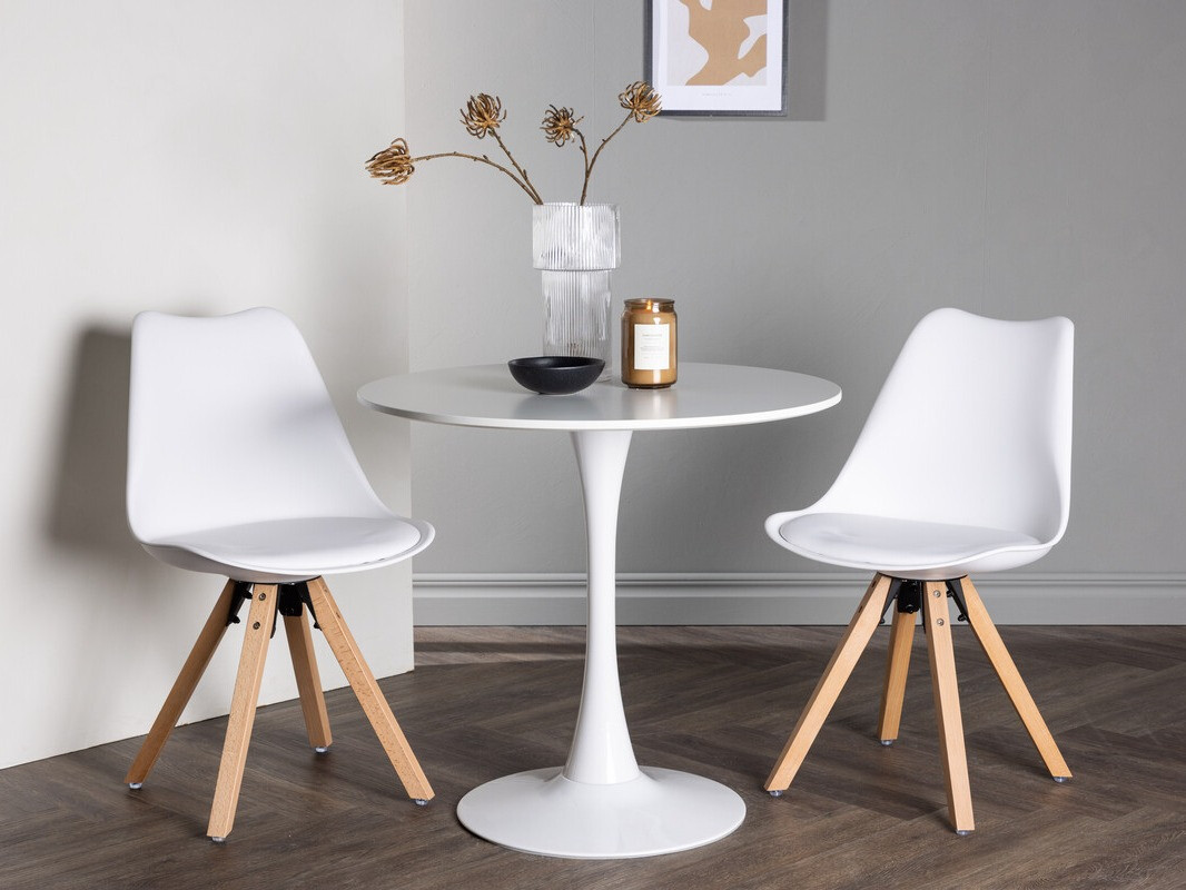 Essgruppe Dallas 4467 (Weiss + Helles Holz)