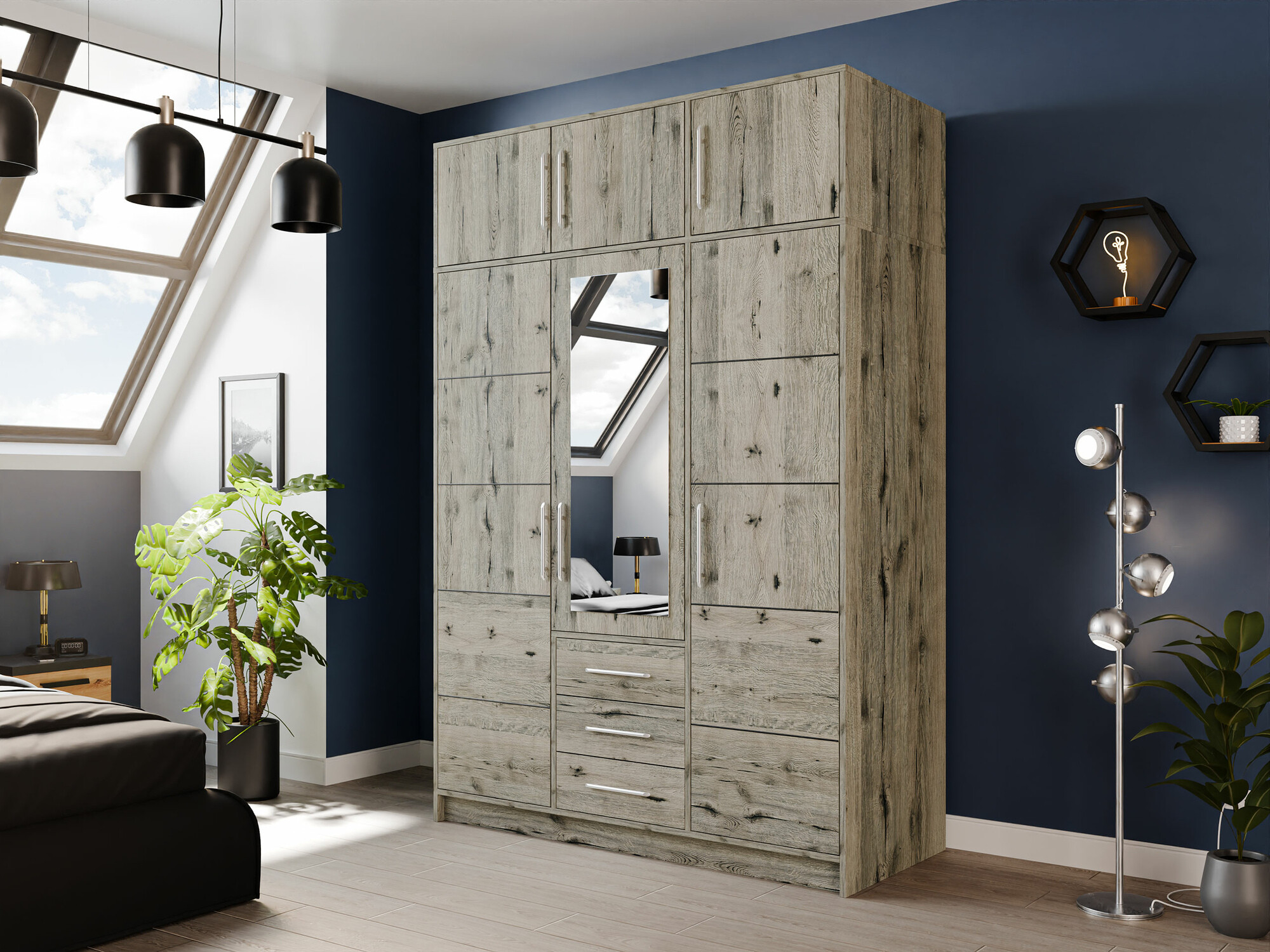 Sideboard Dortivu I (Wellington-Eiche)