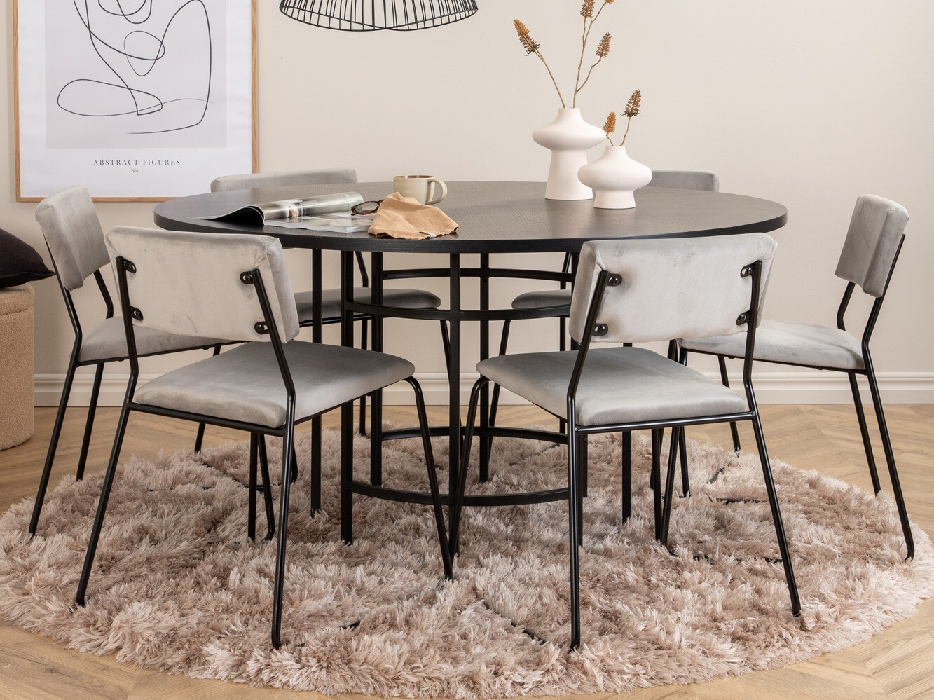 Essgruppe Dallas 2399 (Schwarz + Grau)