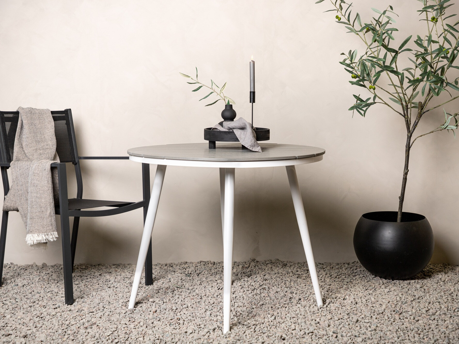 Gartentisch Dallas 2463 (Weiss + Grau)
