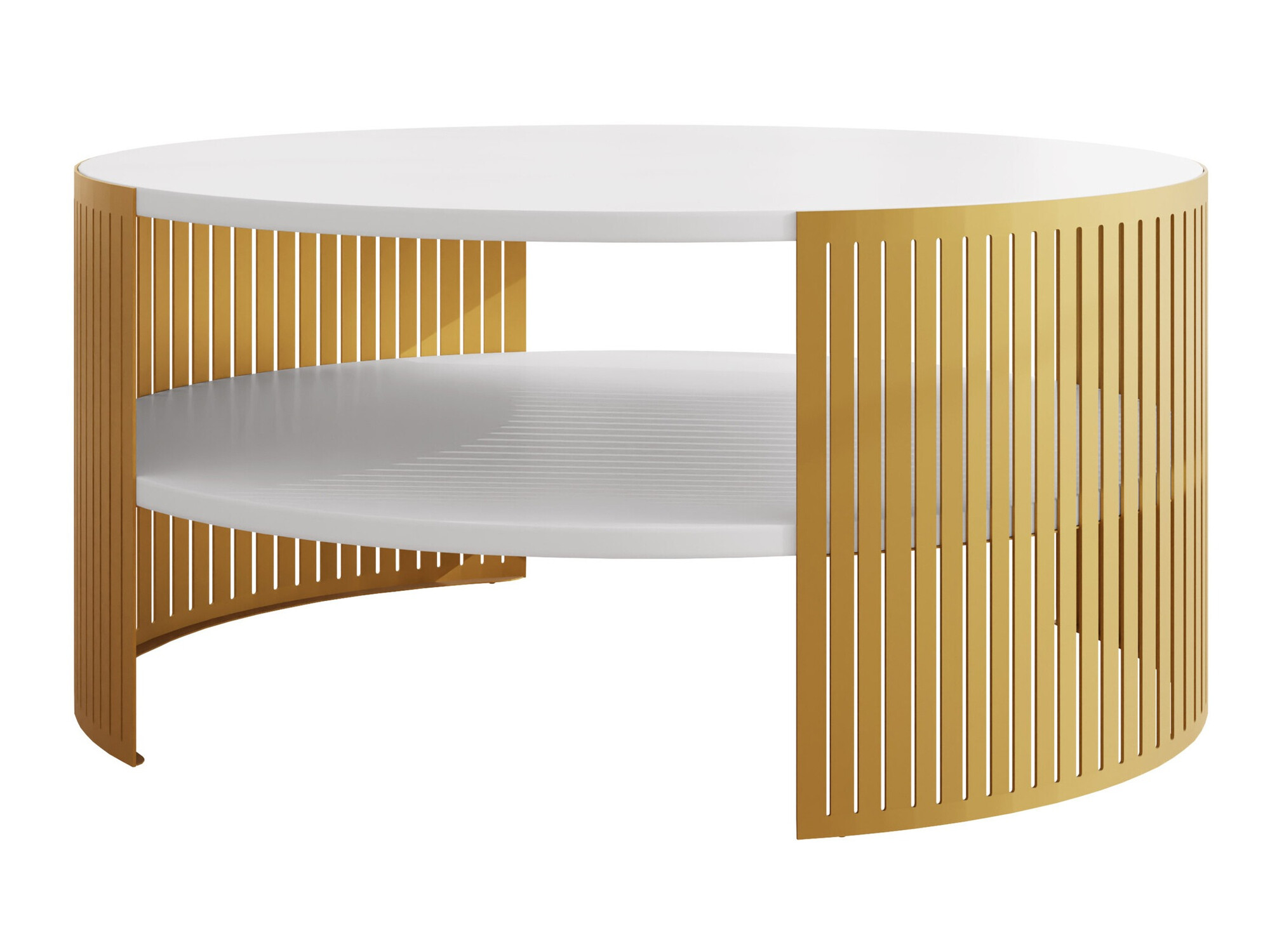 Couchtisch Civer I (Gold + Weiss)