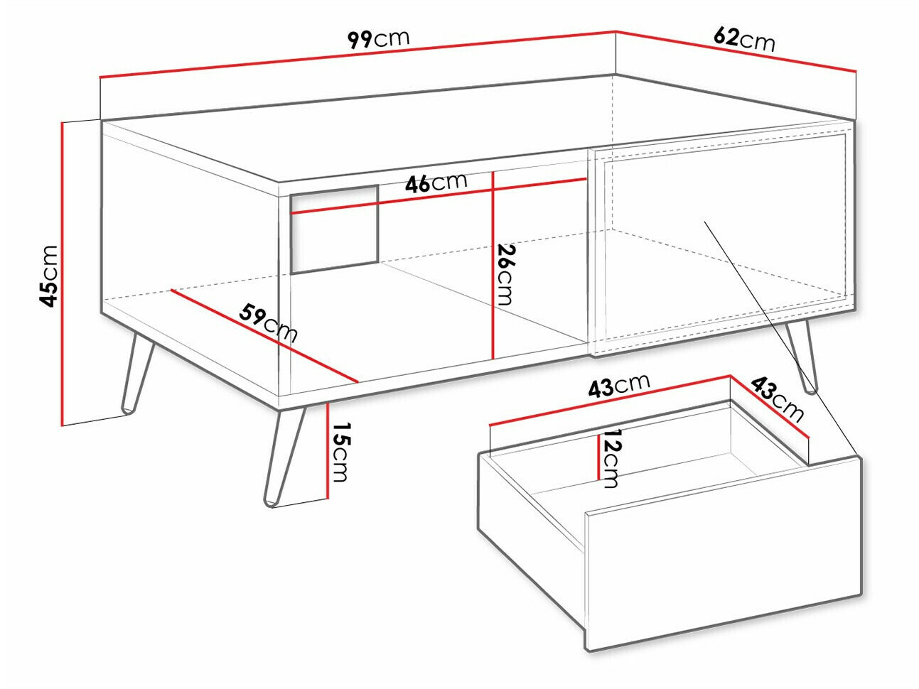 Couchtisch Comfivo Nuromo 103 (Beige)