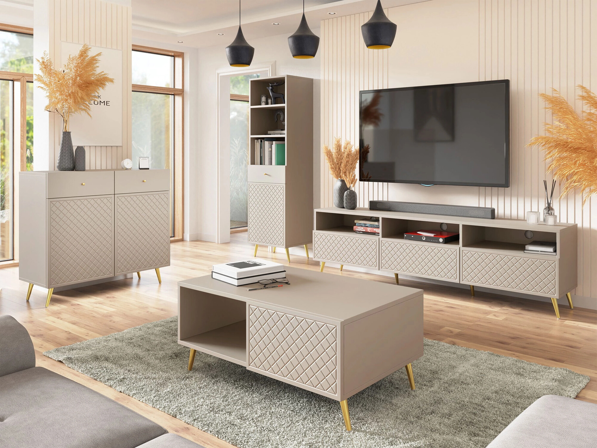 TV-Möbel Comfivo 488 (Beige)