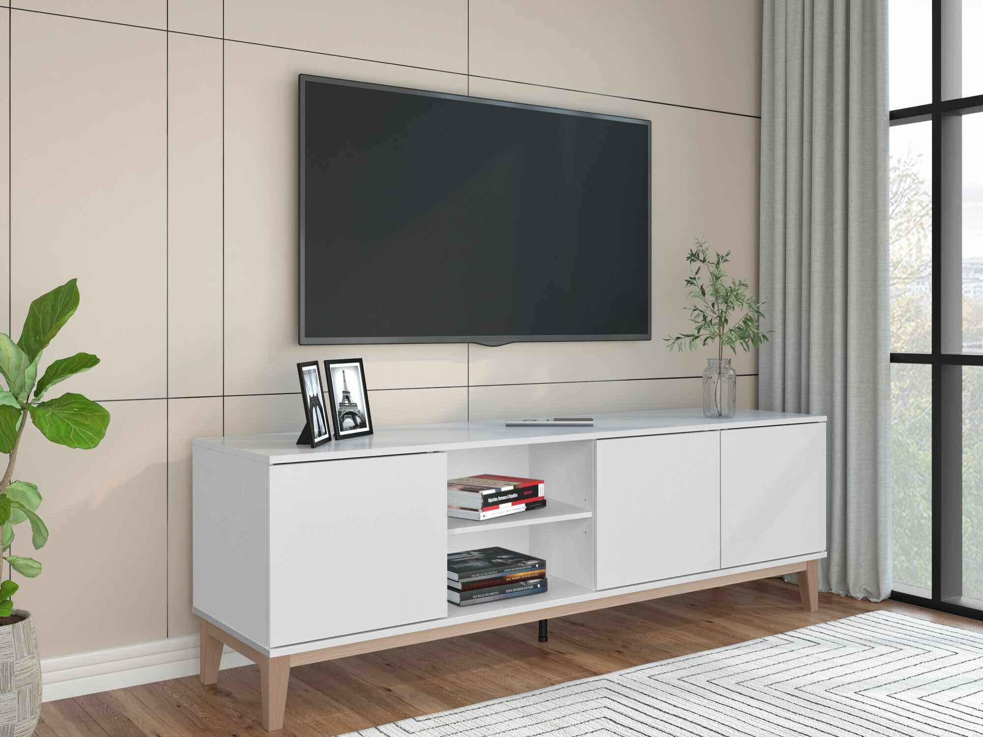 TV-Möbel Felmelo 104 (Weiss)