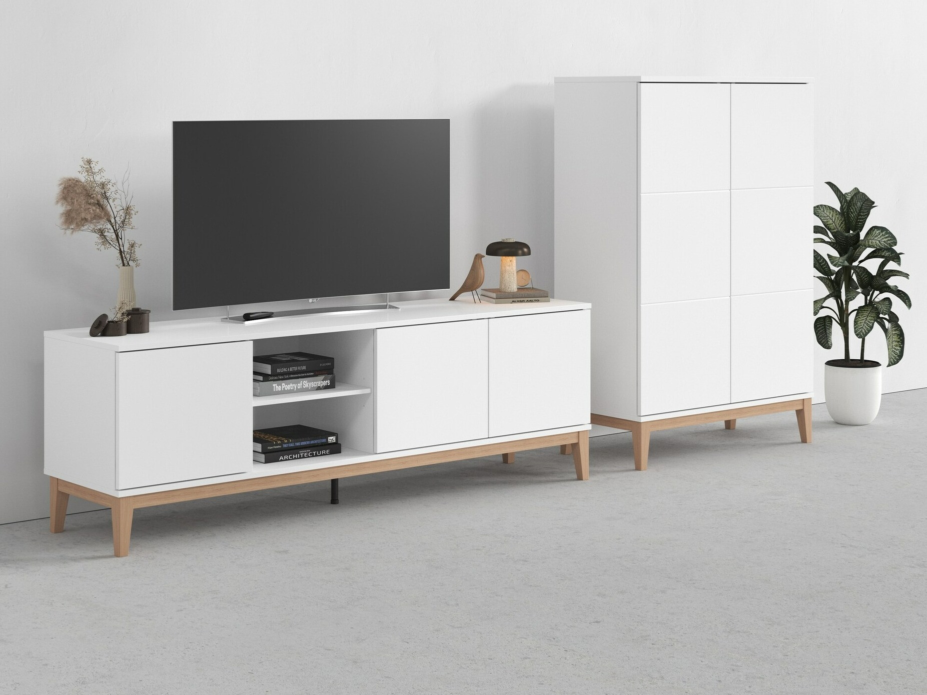 TV-Möbel Felmelo 104 (Weiss)
